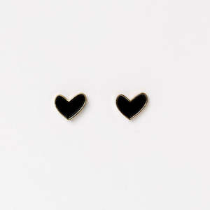 Studs - Heart - Black