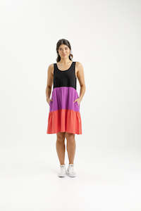 Clothing wholesaling: Mischa Dress - Black/Orchid/Berry