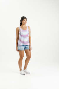 Heather Singlet - Orchid Stripe