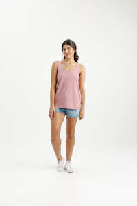 Heather Singlet - Rouge with White X