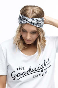 Twisted Headband - Sale - Black & White Shell Print