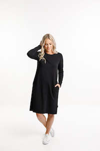 Clothing wholesaling: Long Sleeve Taylor Dress - Black