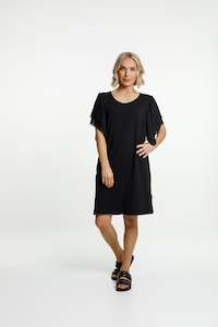 Lola Dress - Black with Black Sleeves