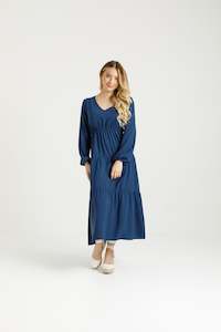 Flora Dress - Indigo Blue