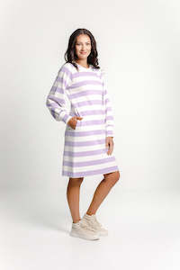 Clothing wholesaling: Laylah Dress - Winter Weight - Sale - Violet Stripe