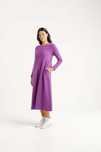 Coming Soon - Kinsley Midi Dress - Hyacinth Stripe