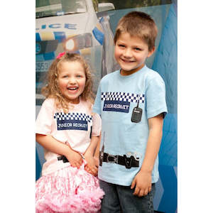 Feature Collection Little Poppet: Junior Recruit Vest T-Shirt -Blue or Pink