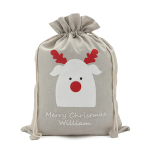 PERSONALISED- Santa Sack- Reindeer