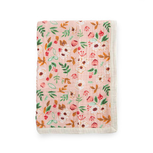 Cotton Muslin Baby Blanket - Vintage Floral