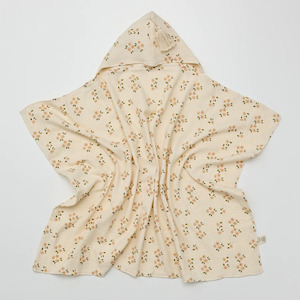 Organic Muslin Hooded Towel - Daisy