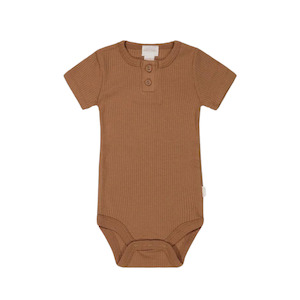 Jamie Kay- Organic Cotton Modal Darcy Rib Tee Bodysuit - Baker