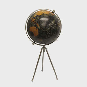 Black Globe on Stem Tripod Stand