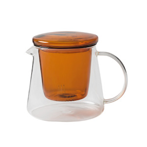 Citta- Teapot with Coloured Lid - Clear/Amber