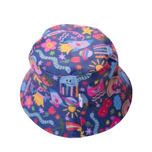 Phoenix & The Fox- Bucket Hat (Reversible)- Sticker Book/Stripe