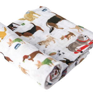 Little Unicorn- Single Cotton Muslin Swaddle - Woof