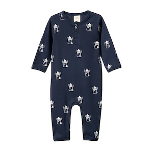 Nature Baby - Henley Pyjama Suit - Lighthouse Print