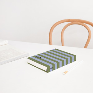 PRE-ORDER: Lettuce - Daily Diary 2025 - Periwinkle + Olive Stripe