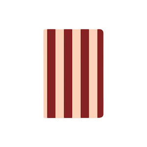 Lettuce Notebook - Peach + Burgundy Bold Stripe