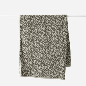 Citta- Forget Me Not Cotton Hand Towel - Ivy/Oat