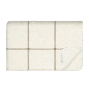 Grid Sherpa Throw - Cream/Taupe