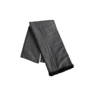 Sophie - Hey Herringbone Scarf- Charcoal & Oat