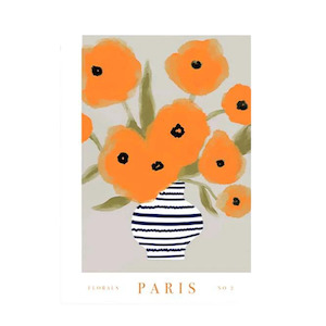 Papier HQ - Flowers Market Paris Orange Print