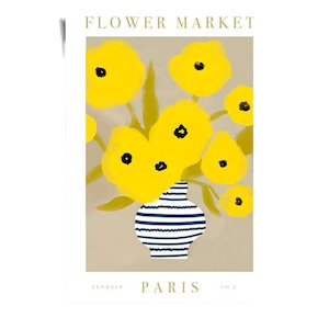 Papier HQ - Flowers Market Paris Yellow Print