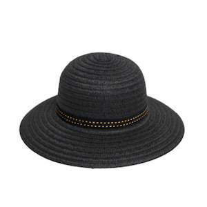 Sophie - So Shady Hat Ribbon - Black with Goldie