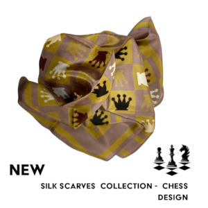 SILK SCARVES - BROWN & GOLD