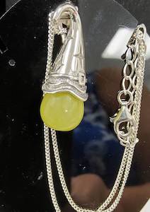 Products: Silver Wizards Hat with Lemon Jade Drop Necklace