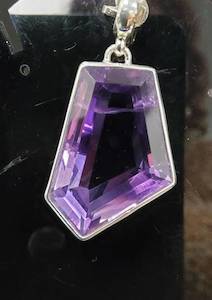 Products: Stunning Sterling Silver Amethyst Freeform Pendant