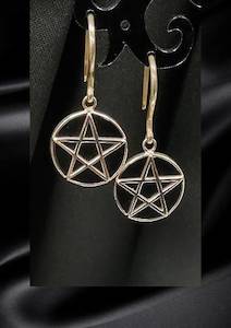 Pentagram on Onyx Drop Earrings