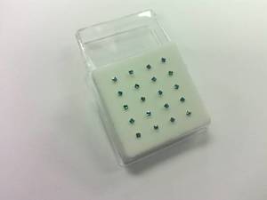 Square LIGHT BLUE CZ Nose Stud