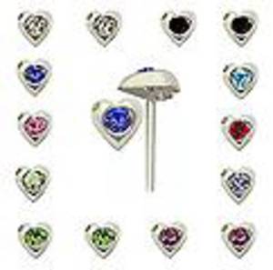 Clear CZ heart Nose Stud