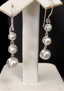 Products: Pearl Triple Drop Earrings