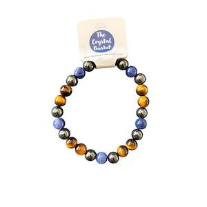 Non-store-based: 8mm Sodalite, Tiger Eye & Hematite Bracelet-Bigger fit