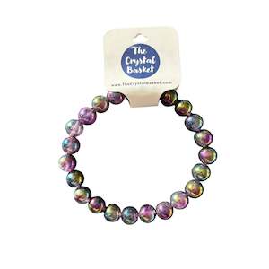 8mm Amethyst with Titanium Aura Bracelet