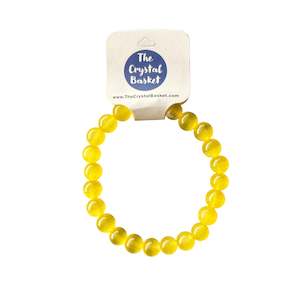 8mm Yellow Cats Eye Bracelet