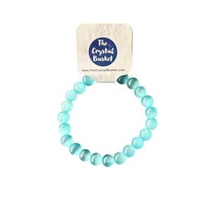 Non-store-based: 8mm Light Blue Cats Eye Bracelet