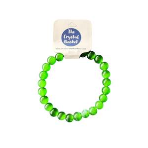 8mm Green Cats Eye Bracelet