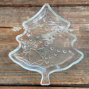 Glass Xmas Trinket Tray