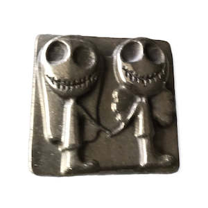 Pyrite Jack Skellington & Sally carved Slab