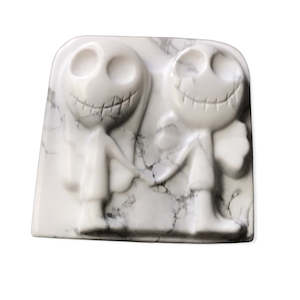 Howlite Jack Skellington & Sally carved slab