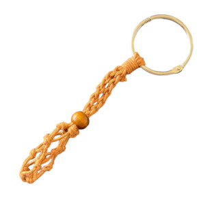 Brown Macrame Keychain