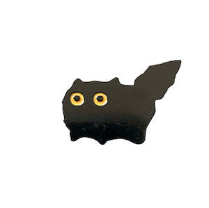 Scared Black Cat Badge