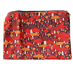 Mushroom Zip Makeup Bag