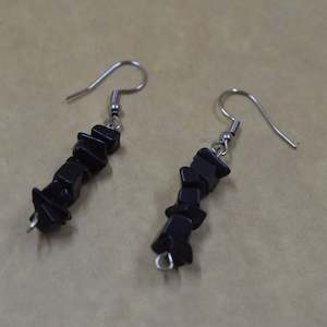 Black Obsidian Chip Earrings