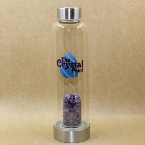 Amethyst Infused Crystal Bottle with Holder