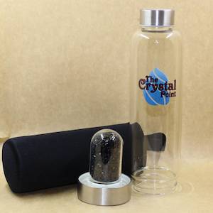 Obsidian Infused Crystal Bottle with Holder