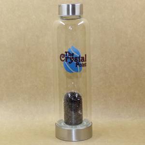 Garnet Infused Crystal Bottle with Holder